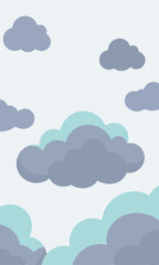 A large bunch of white clouds is floating gracefully in the sky