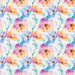 Watercolor cosmos pattern graphic illustration wallpaper, Generative AI