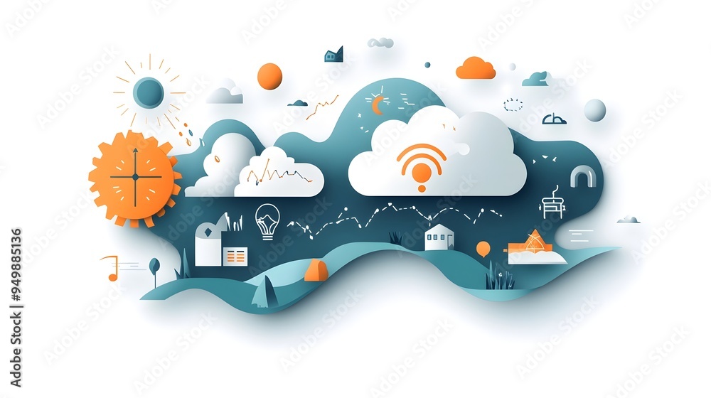 Poster a detailed infographic showcasing the process of weather forecast data dissemination to the public t