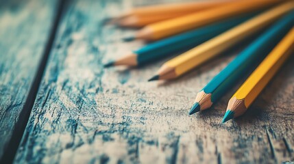 Untethered Creativity - Pencils on Wooden Surface in Soft Natural Light Creating a Relaxed and Inspiring Setting