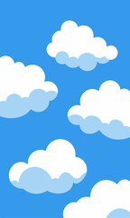 Fototapeta premium A beautiful group of white clouds is gently floating in the blue sky