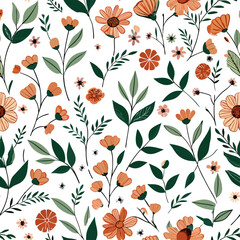 Floral seamless pattern vector illustration.