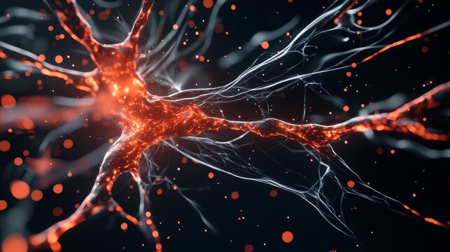 Energy splitting in a nuclear fission process, atomic particles breaking apart, releasing energy in waves