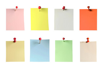 PNG pinned notepad element set, transparent background