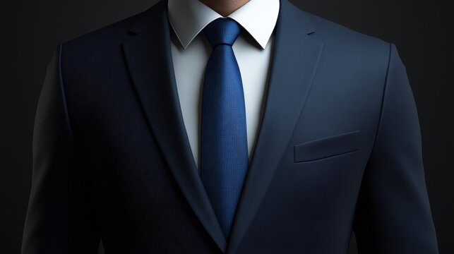 Business men's suit with a blue tie. A template to add to a portrait.