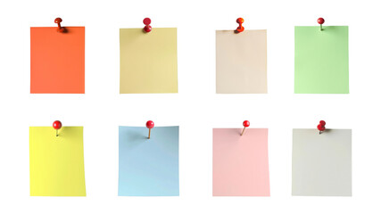 PNG pinned notepad element set, transparent background