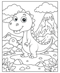 Dinosaur coloring page for kids and adults