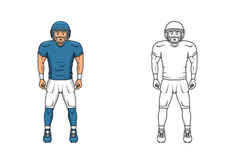 American Football Player Cartoon Character Design Illustration vector eps format suitable for your design needs logo illustration animation etc