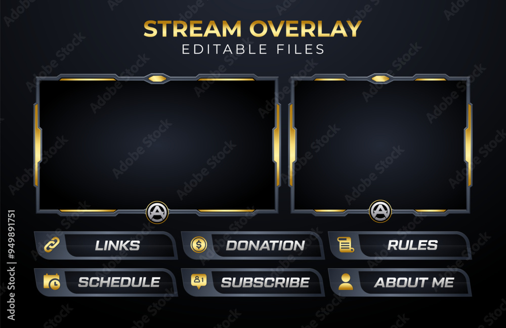 Aufkleber twitch obs streaming panel overlay design template full package setup