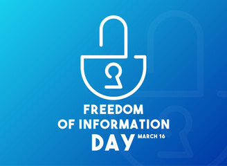 Freedom of Information Day. March 16. Gradient background.