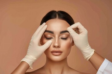 Fototapeta premium woman's face photographed for medical aesthetic clinic ad 