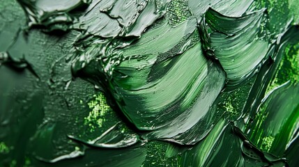Fototapeta premium A brushstroke of green paint, textured and expressive