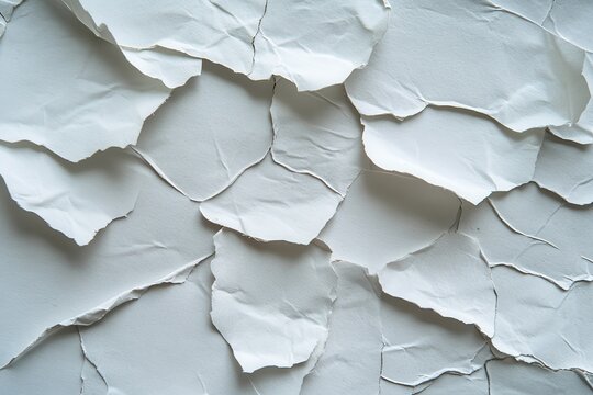 Ahite crumpled and creased glued wrinkled paper poster texture background