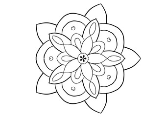 illustration of a flower ,Hand painted Mandala image 