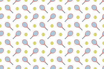 テニスのシームレスパターン、白背景