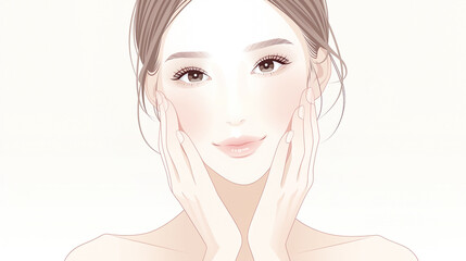エステをイメージしたビューティーな女性のイラスト