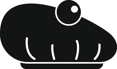 Simple vector of a pearl growing inside an opened shellfish mussel