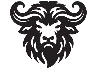 Vector of a buffalo head design, buffalo head logo vector, buffalo head silhouette vector illustration