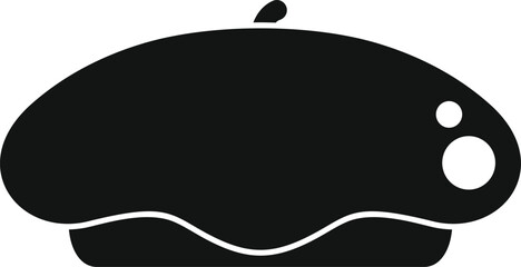 Black and white silhouette of a classic french beret, capturing the essence of parisian style and artistic elegance