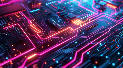 Fototapeta premium electronic circuit scientific ai background resource