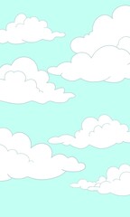 A beautiful blue sky adorned with fluffy white clouds floating in it
