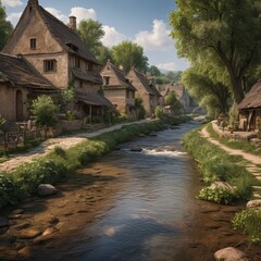 the river in the village