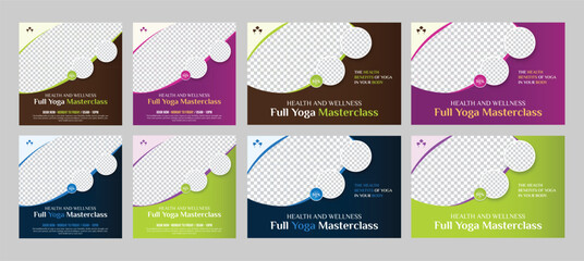 yoga social media web banner post for invitation banner design template