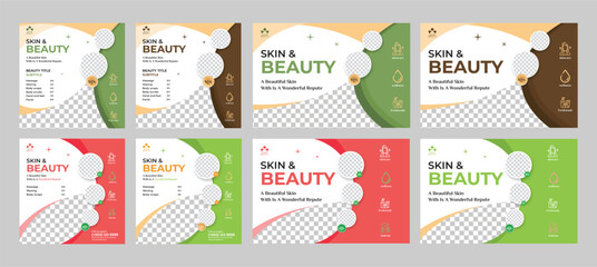 beauty and spa social media post design template, spa center web banner relax layout design  © Khanindra