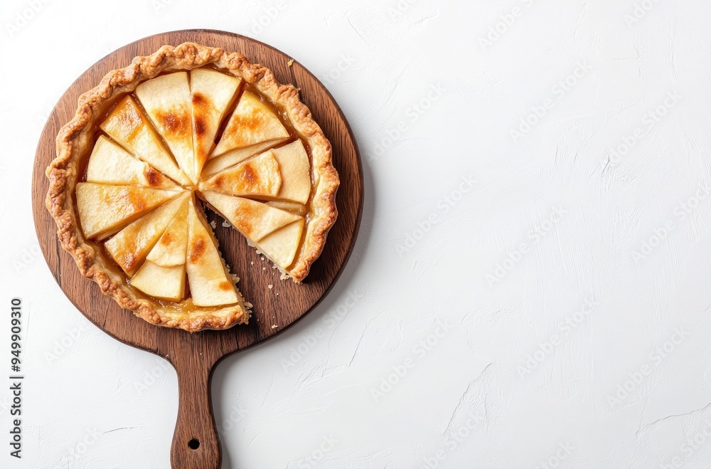 Canvas Prints Apple Pie on a Wooden Board