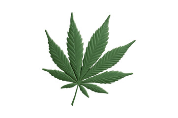 A minimalistic illustration of a cannabis leaf in a simple, clean style, isolated on a transparent background. 