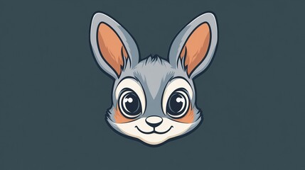 Fototapeta premium Cute Bunny Illustration with Big Eyes and a Smiling Face