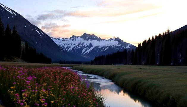 sunset in the mountains