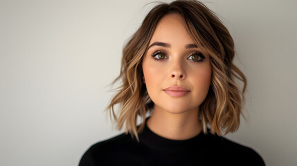 Woman Black Dress Posing For Picture