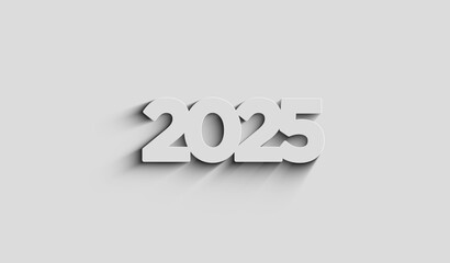 2025 year futuristic neon symbol digital concept 3d illustration