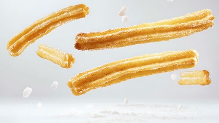 Churros with Sugar and Cinnamon  Flying  Food Photography