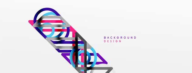 Obraz premium Abstract background - colorful geometric shapes composition made of lines. Technology or business digital template