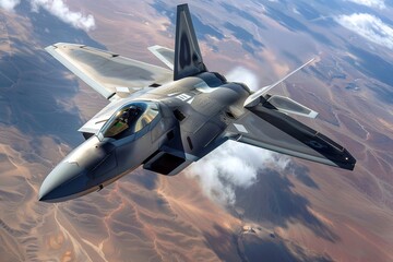 A sleek, stealthy fighter jet evading enemy radar detection. Ai generated