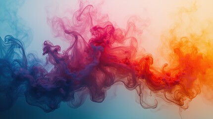 Obraz premium Colorful ink and smoke waves creating abstract art in motion