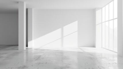 Fototapeta premium Minimalist White Room Interior Design