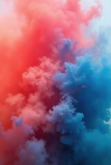 Colorful ink and smoke waves creating vibrant abstract clouds