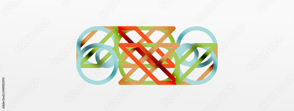 Poster abstract background - colorful circle lines technology or business digital template