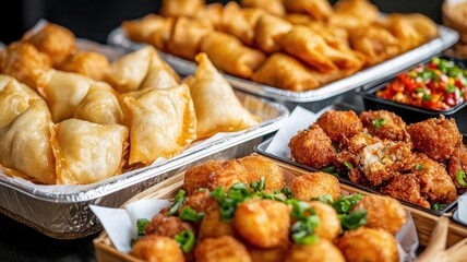 Fototapeta premium fried food sizzling street-food