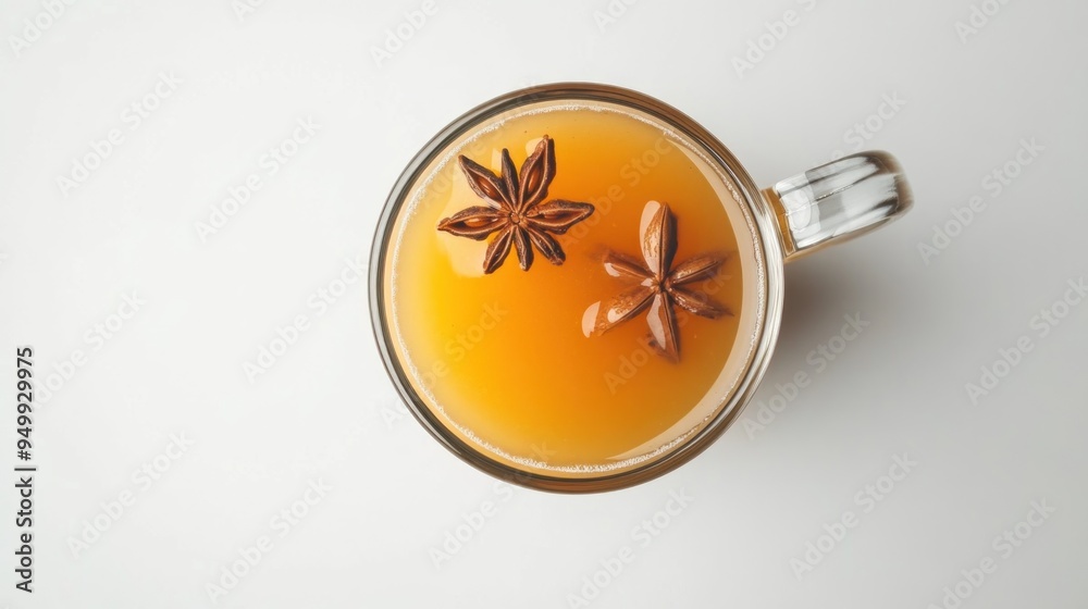 Wall mural A cup of tea with two sprigs of cinnamon on top