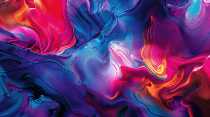 Obraz premium Vivid Fluid Dynamics Organic Color Forms in Futuristic Art Composition