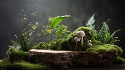 Enchanted Forest: Miniature Landscape with Moss, Ferns, and Mushrooms