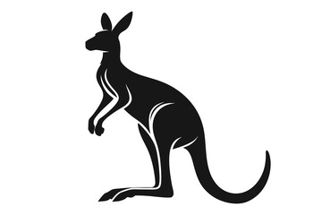 silhouette kangaroo vector