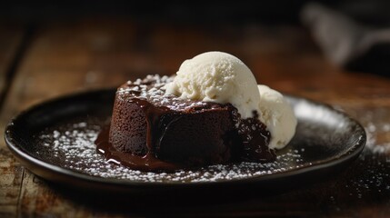 Chocolate Lava Cake with Vanilla Ice Cream