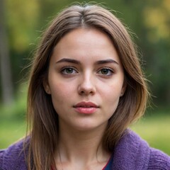 Fototapeta premium Portrait of young woman with natural expression