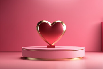 Valentines day podium for product display valentines background

