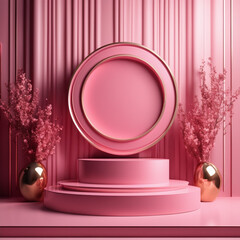 Valentines day podium for product display valentines background

